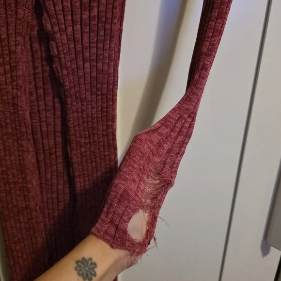 Paloma Wool Mayo Knit Cardigan Fuschia Button Down Dress Cover Up  XS FLAWED - Picture 6 of 10